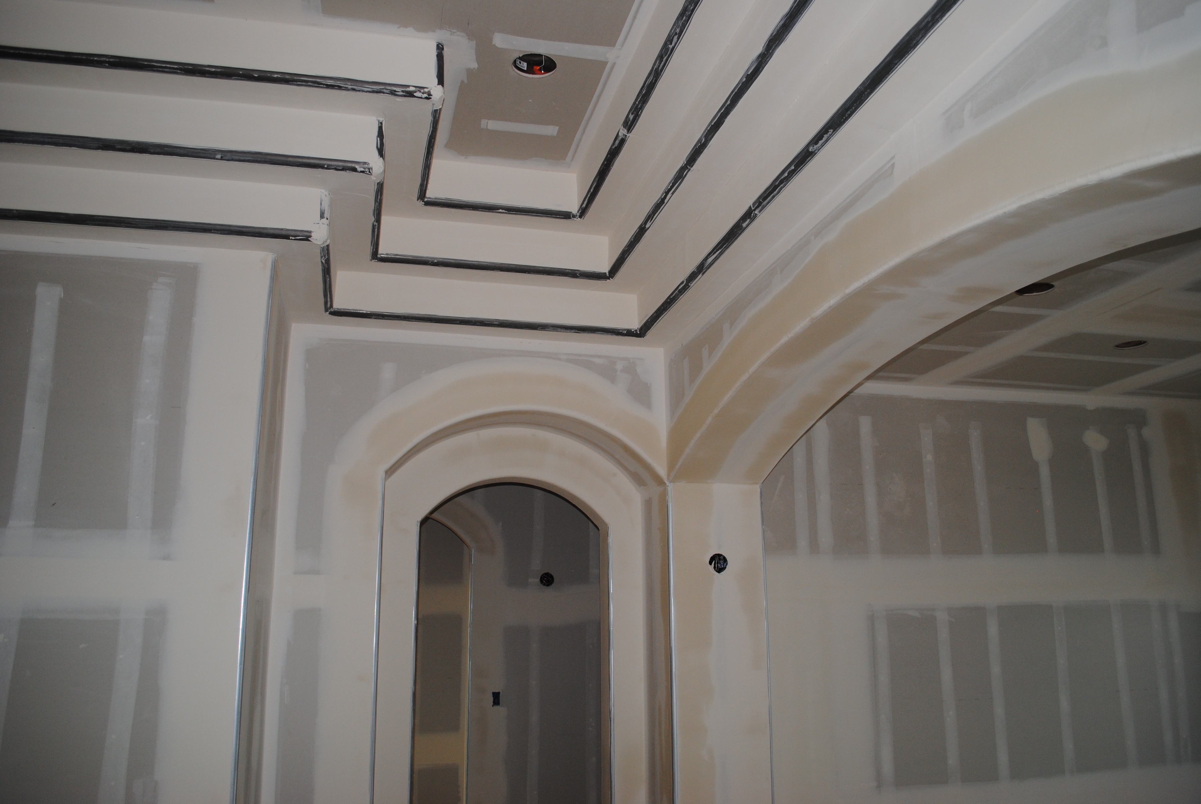 Arched hall ceiling drywall