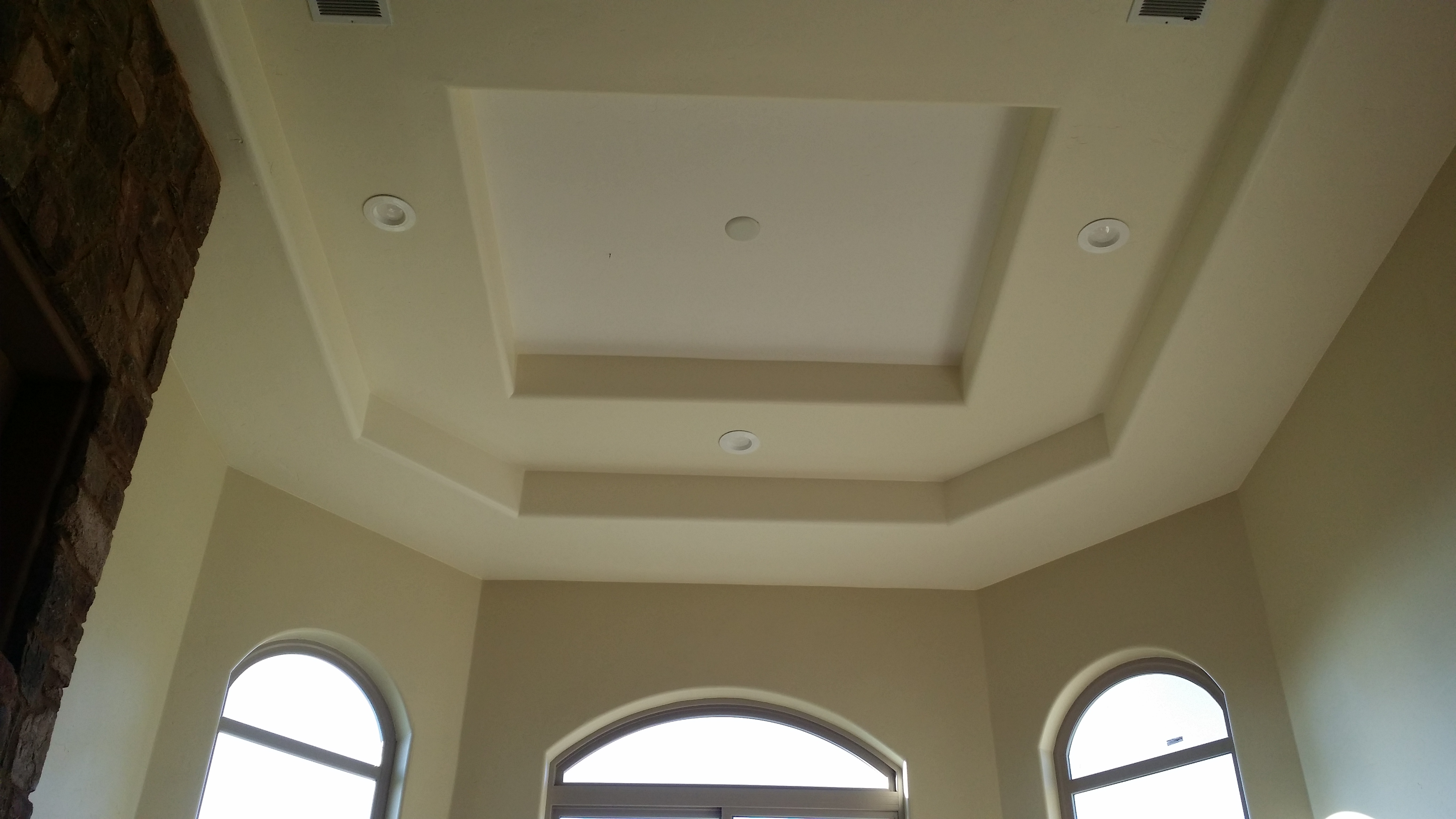 Arched window tray ceiling