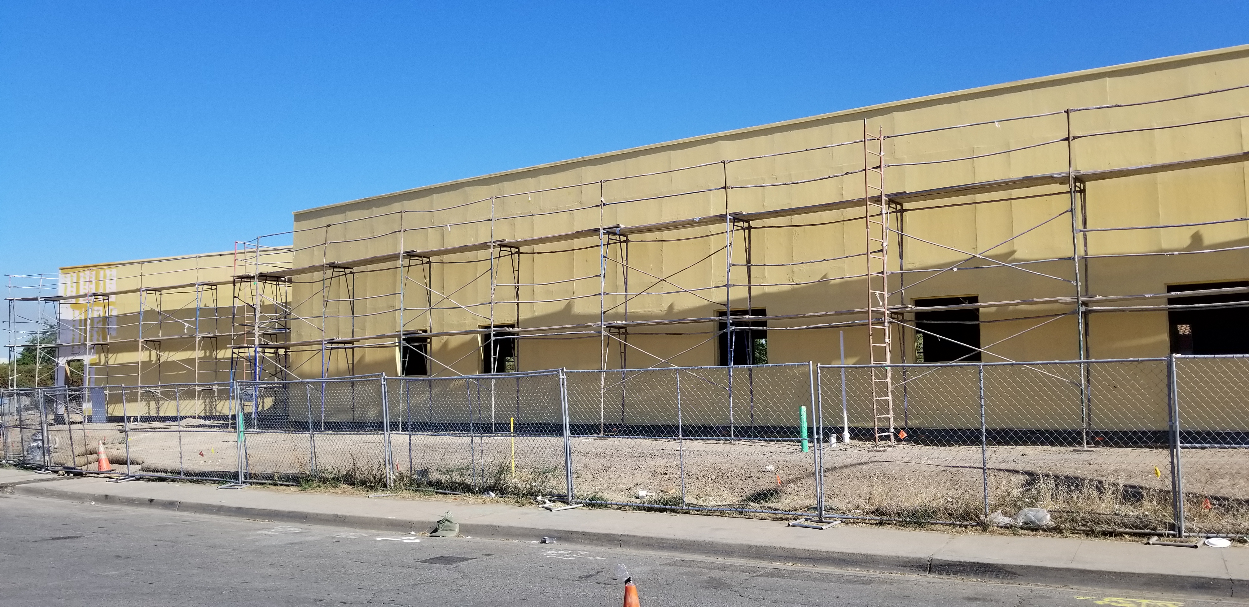 Yellow sheathing scaffold